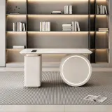 Cream Desk Modern Office Desk thumbnail 1