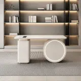 Cream Desk Modern Office Desk thumbnail 1
