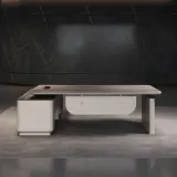 Modern Height Adjustable Electric Office Desk with Drawers & Storage Cabinet thumbnail 3