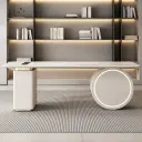 Cream Desk Modern Office Desk thumbnail 3