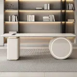 Cream Desk Modern Office Desk thumbnail 3