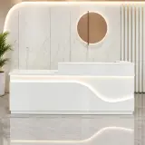 Minimalist Modern Reception Desk with LED Light Accent for Luxury Office Interiors - Maoters thumbnail 3