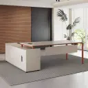 Modern Minimalist L-Shaped Executive Desk - Maoters thumbnail 1