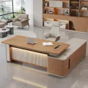 Light Luxury Executive Desk with Side Cabinet thumbnail 2