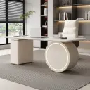 Cream Desk Modern Office Desk thumbnail 2