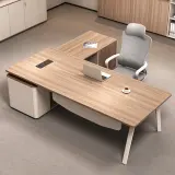 Luxury L-shaped executive desk suitable for high-end office interiors - Maoters thumbnail 2