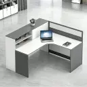 Modern Office Workstation With Storage Shelves - Maoters thumbnail 1