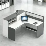 Modern Office Workstation With Storage Shelves - Maoters thumbnail 1