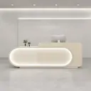 Minimalist Cream Rounded Reception Desk - Maoters thumbnail 2