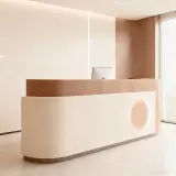 Minimalist Wood Accent Reception Desk - Maoters thumbnail 2