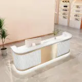 Luxury Salon Curved Reception Desk - Maoters thumbnail 3