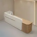 Modern Office Lobby Curved Reception Desk – Maoters thumbnail 3