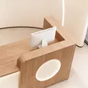 Modern Wood Reception Desk with Round Accent - Maoters thumbnail 10