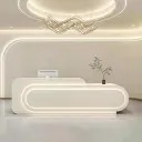 Minimalist Long Curved LED Front Desk - Maoters thumbnail 2