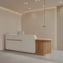 Modern Office Lobby Curved Reception Desk – Maoters thumbnail 2