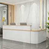 Rounded Corner Minimalist Reception Desk thumbnail 3