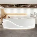 Curved Dental Reception Desk – Lacquer Clinic & Office Counter thumbnail 3