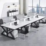 Minimalist Computer Desk with Screen Divider thumbnail 2