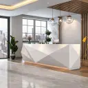 Modern Geometric Faceted Reception Desk - Maoters thumbnail 4