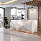 Modern Geometric Faceted Reception Desk - Maoters thumbnail 4