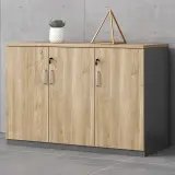 Office Light Wood Locked Storage Credenza - Maoters thumbnail 2