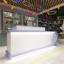 Round Accent Lighted Reception Desk - Maoters thumbnail 3