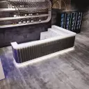 Modern Curved LED Lighted Reception Desk - Maoters thumbnail 3