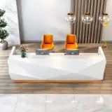 Modern Geometric Faceted Reception Desk - Maoters thumbnail 3