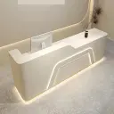 Beauty Salon Milky white Reception Counter Desk - Maoters thumbnail 4