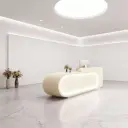 Minimalist Cream Rounded Reception Desk - Maoters thumbnail 4