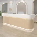 Modern Simple Wood Grain Reception Desk thumbnail 3