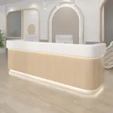 Modern Simple Wood Grain Reception Desk thumbnail 3