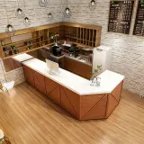 Wood L Shape Retail Reception Counter - Maoters thumbnail 3
