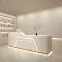 Beauty Salon Milky white Reception Counter Desk - Maoters thumbnail 2