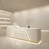 Beauty Salon Milky white Reception Counter Desk - Maoters thumbnail 2