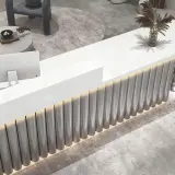 Modern Fluted Retail Reception Desk with LED - Maoters thumbnail 7