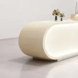 Minimalist Cream Rounded Reception Desk - Maoters thumbnail 11