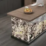 Modern Stone-Texture Reception Desk with Wood Top - Maoters thumbnail 5