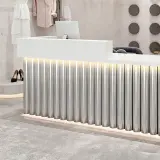 Modern Fluted Retail Reception Desk with LED - Maoters thumbnail 8