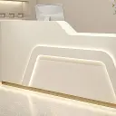 Beauty Salon Milky white Reception Counter Desk - Maoters thumbnail 12