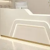Beauty Salon Milky white Reception Counter Desk - Maoters thumbnail 12