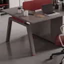 Wood Tone Partition Staff Work Desk - Maoters thumbnail 9