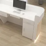 Modern Simple Wood Grain Reception Desk thumbnail 12