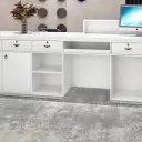 Modern Fluted Retail Reception Desk with LED - Maoters thumbnail 9