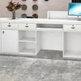 Modern Fluted Retail Reception Desk with LED - Maoters thumbnail 9