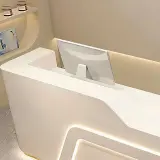 Beauty Salon Milky white Reception Counter Desk - Maoters thumbnail 11