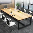 Modern Wood Conference Table with Metal Frame - Maoters thumbnail 2