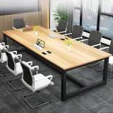 Modern Wood Conference Table with Metal Frame - Maoters thumbnail 2