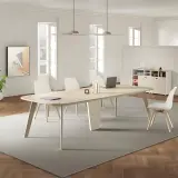 Minimalist Rounded Wood Boardroom Table - Maoters thumbnail 2