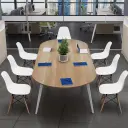 Modern Rounded Rectangular Wood Conference Table - Maoters thumbnail 3